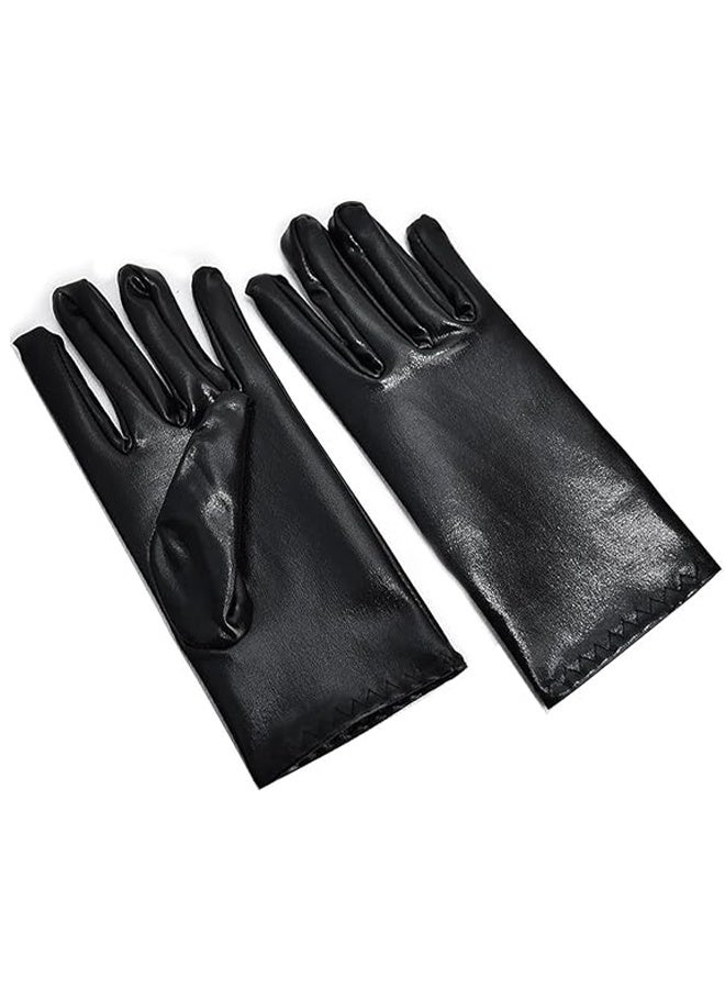 قفازات جلدية نسائية من الطلاء اللوكي، إكسسوارات تقمص الأدوار، فستان قيادة مقاوم للرياح بشاشة لمس - Image 5